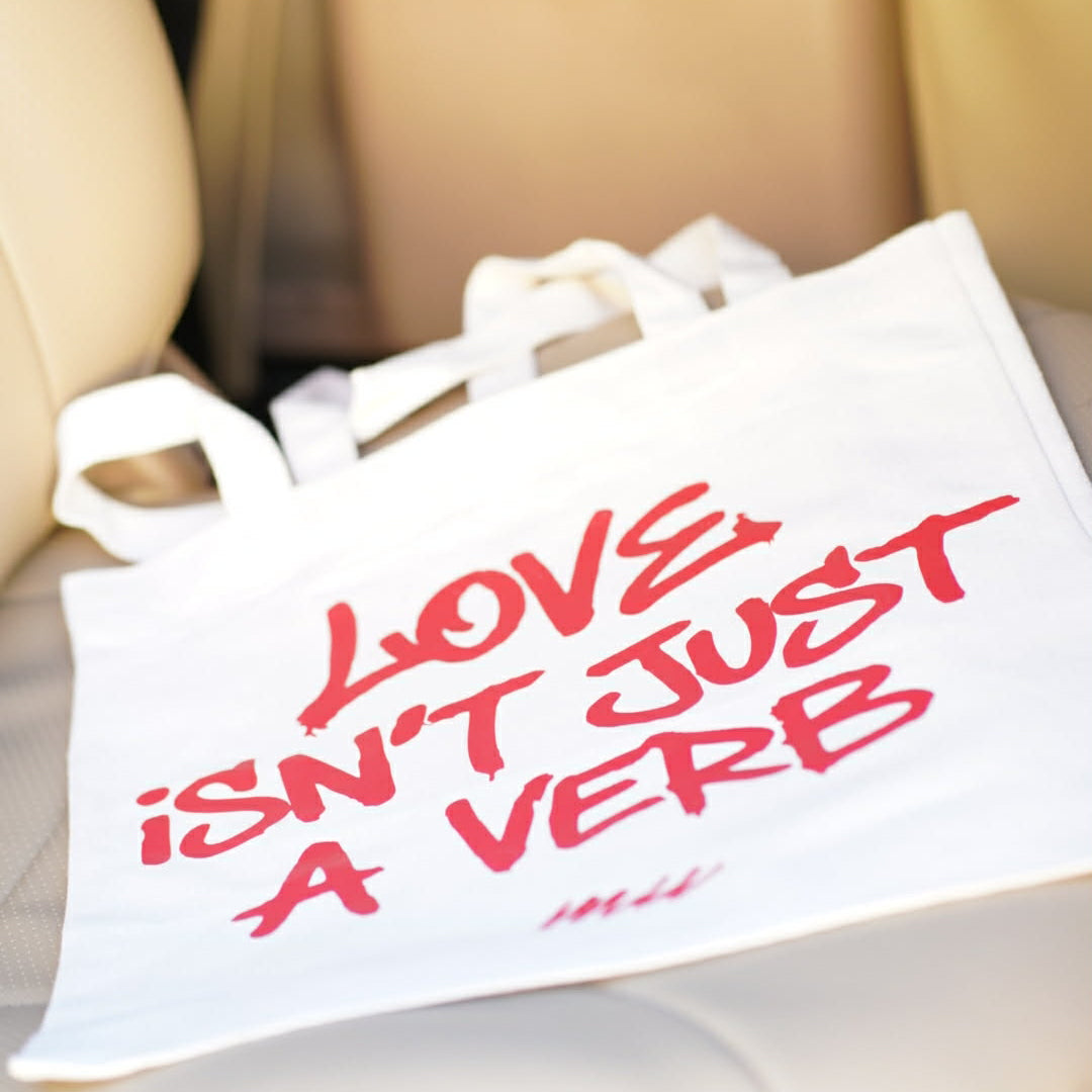 Canvas Tote Love isn't just a Verb