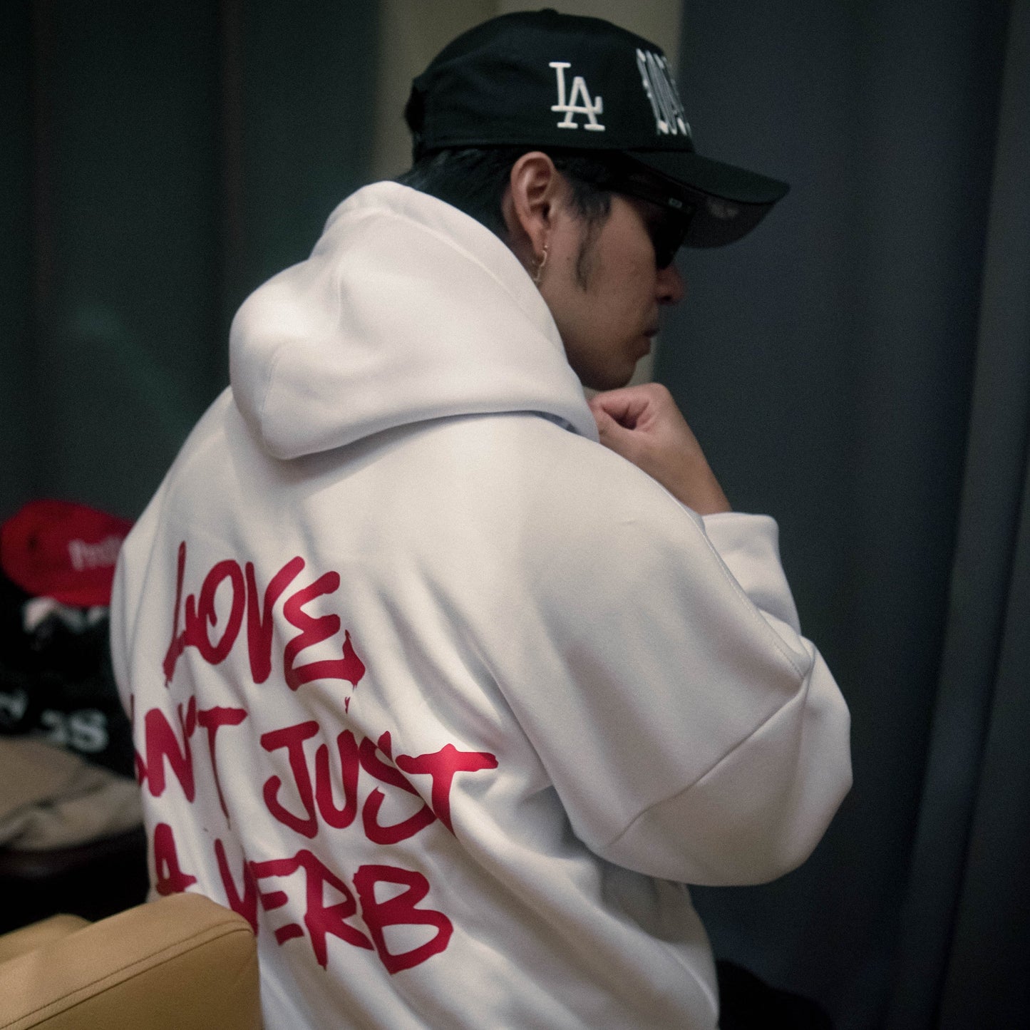 White Hoodie Love isn't just a Verb