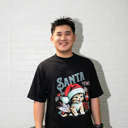 Black Shirt Santa Paws