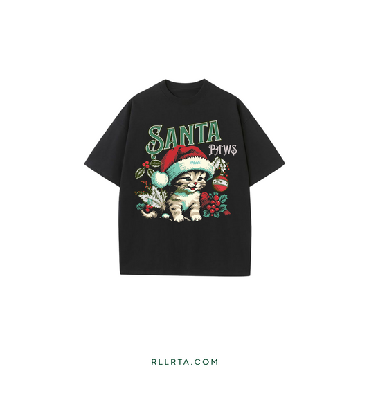 Black Shirt Santa Paws